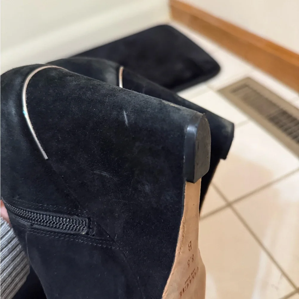 Coach | Black Suede Wedge Oakdale booties size 8.5